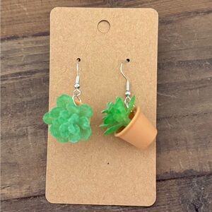Succulent Plant Pot Earrings